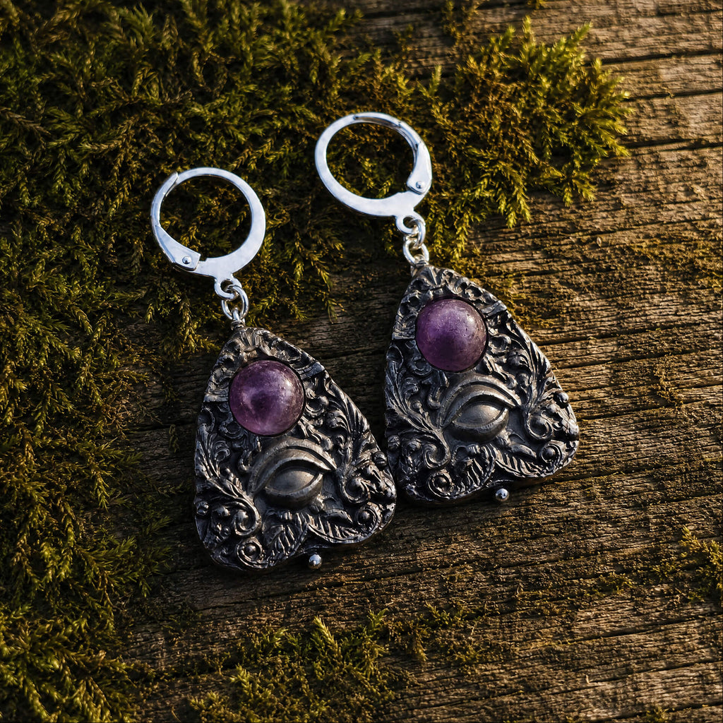 Amethyst Planchette Earrings
