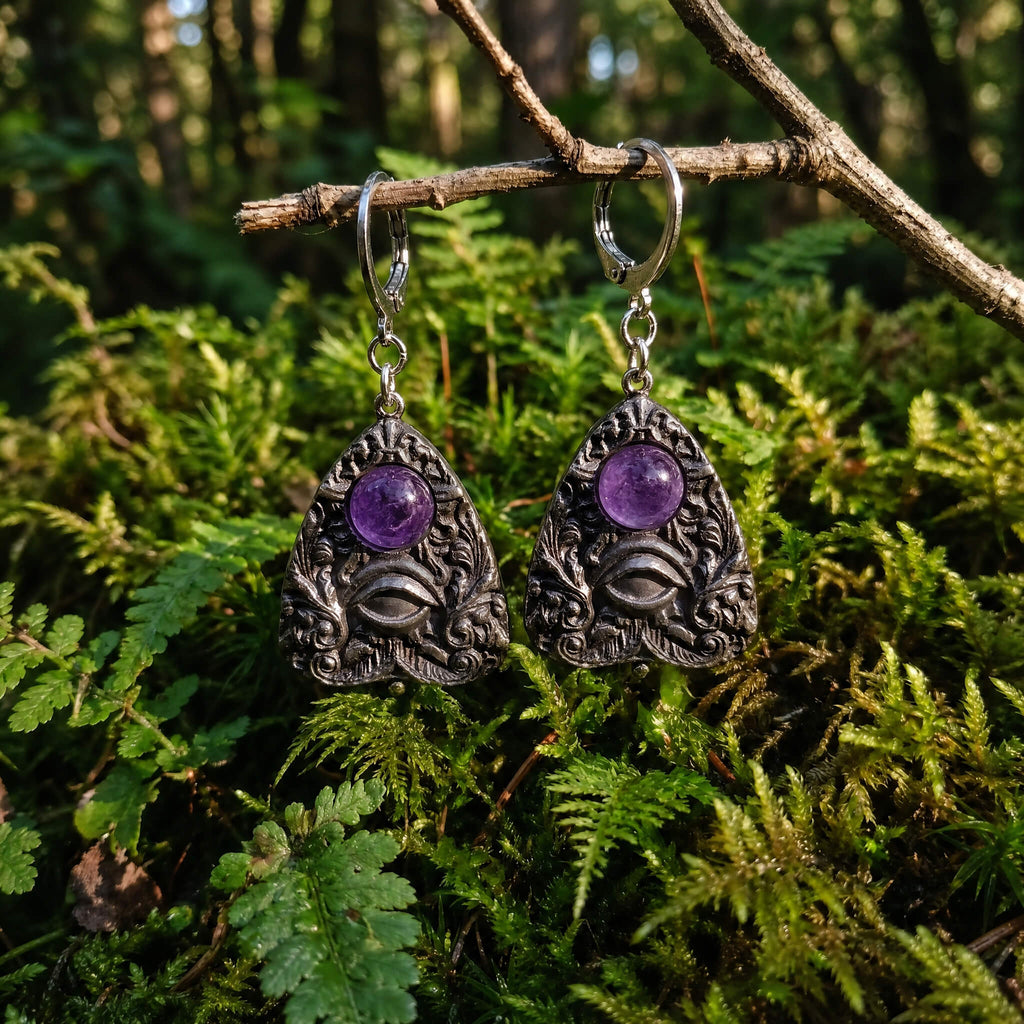 Amethyst Planchette Earrings