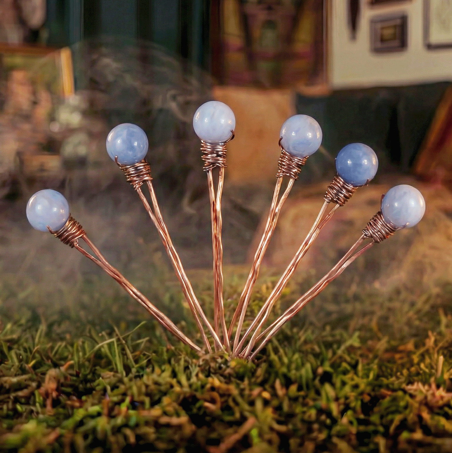 Blue Aventurine Bobby Pins (6 Pack)