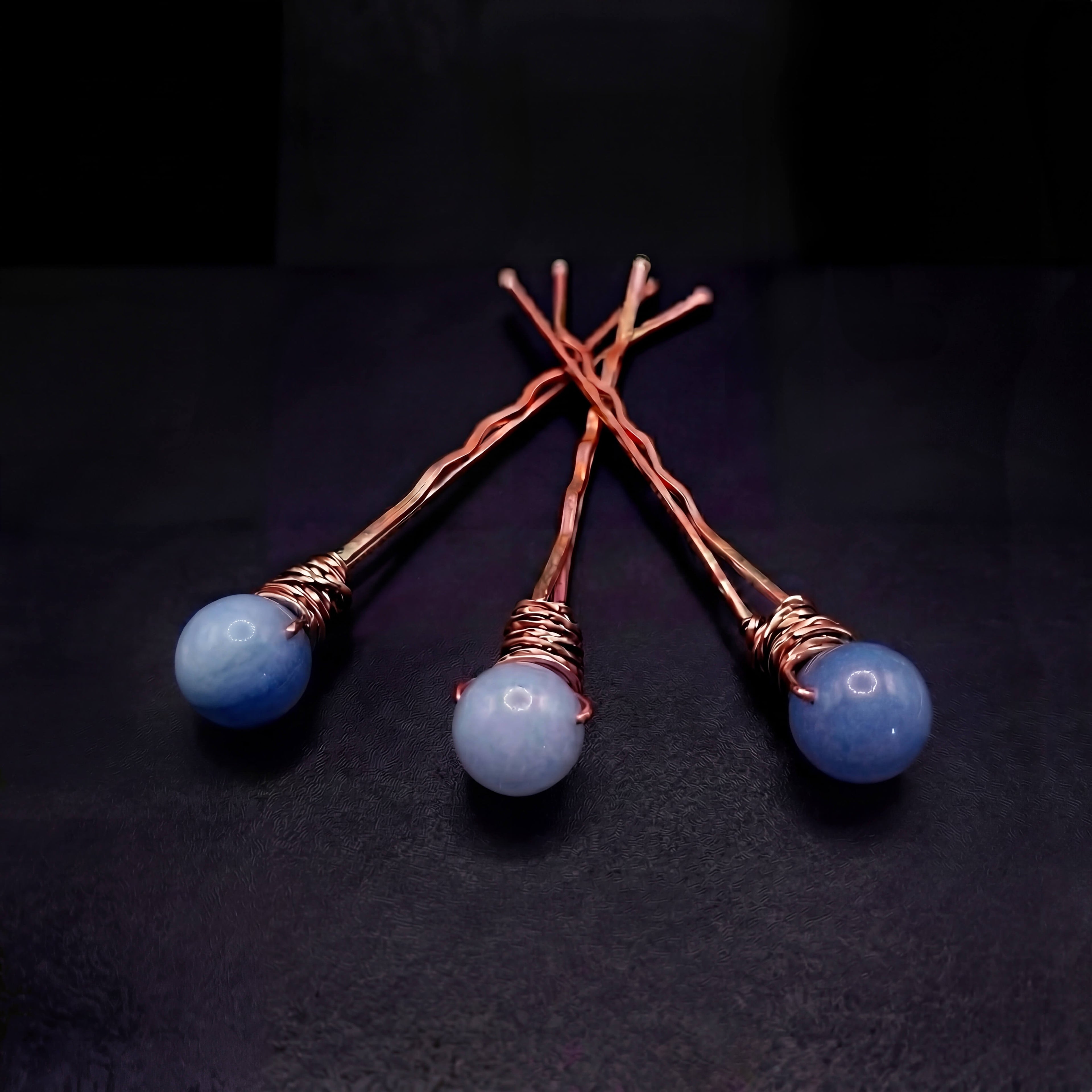 Blue Aventurine Bobby Pins (6 Pack)