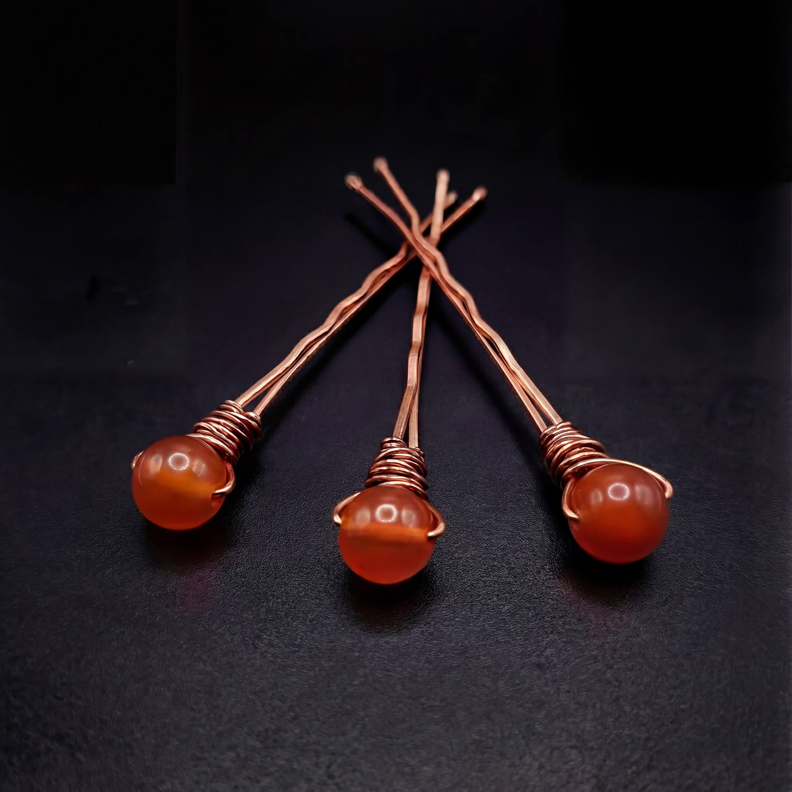 Carnelian Bobby Pins (6 Pack)