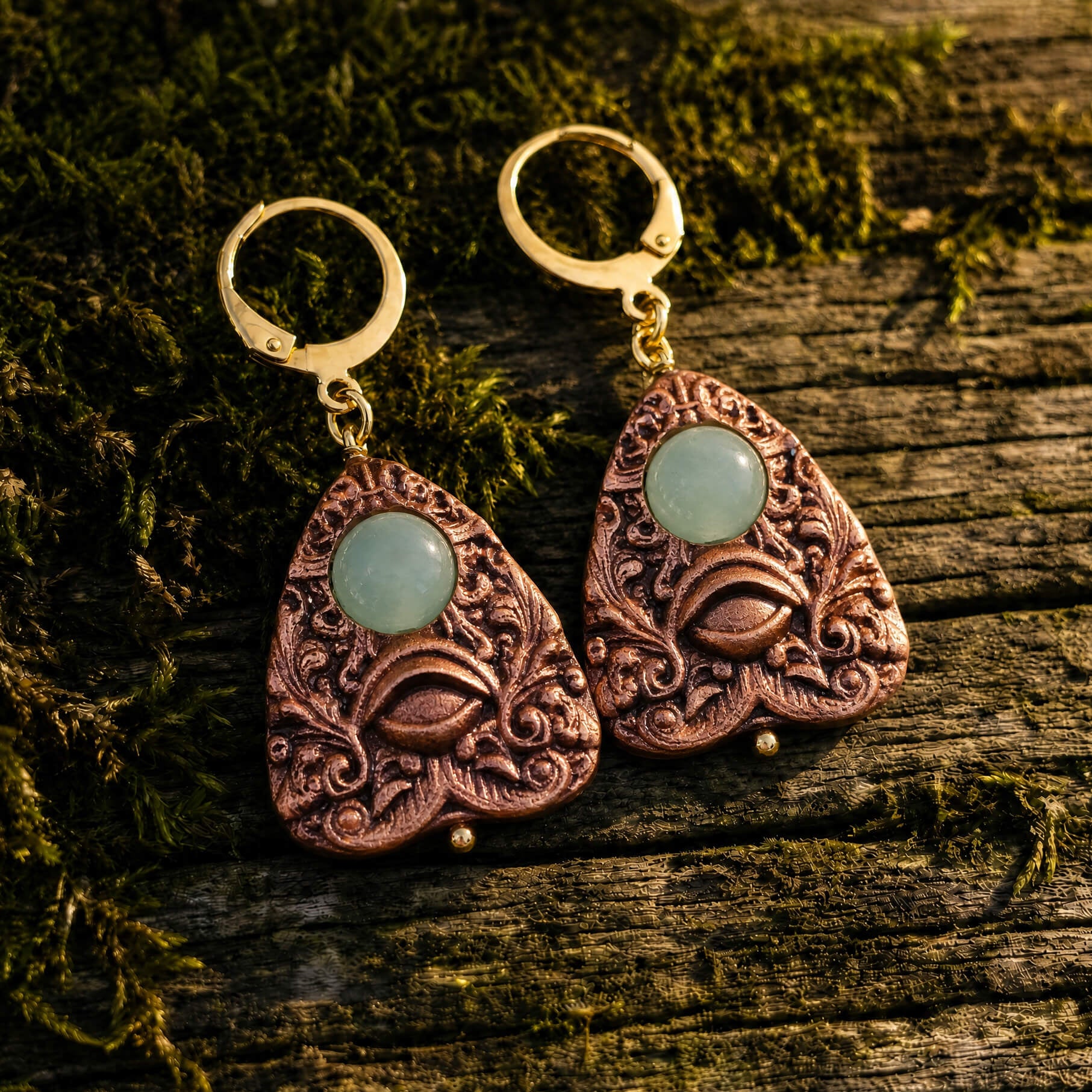 Green Aventurine Planchette Earrings