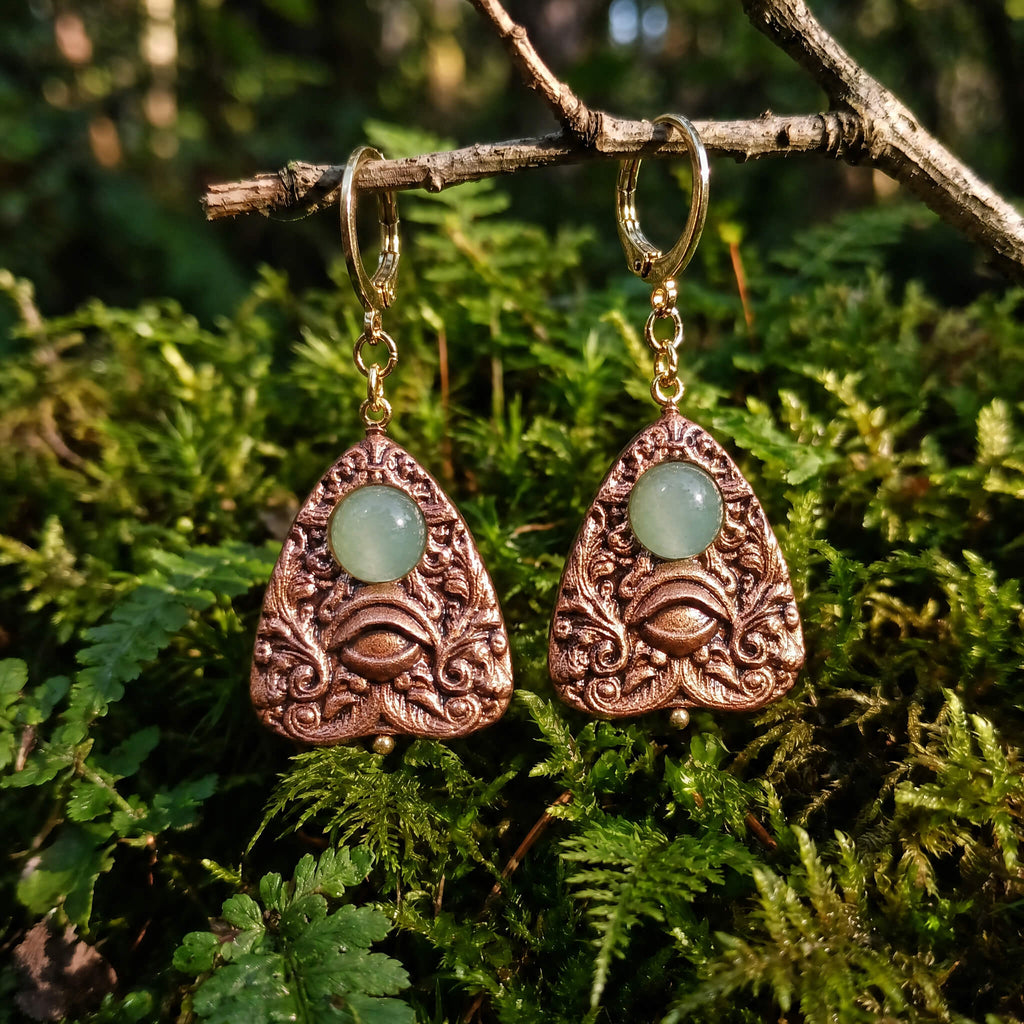Green Aventurine Planchette Earrings