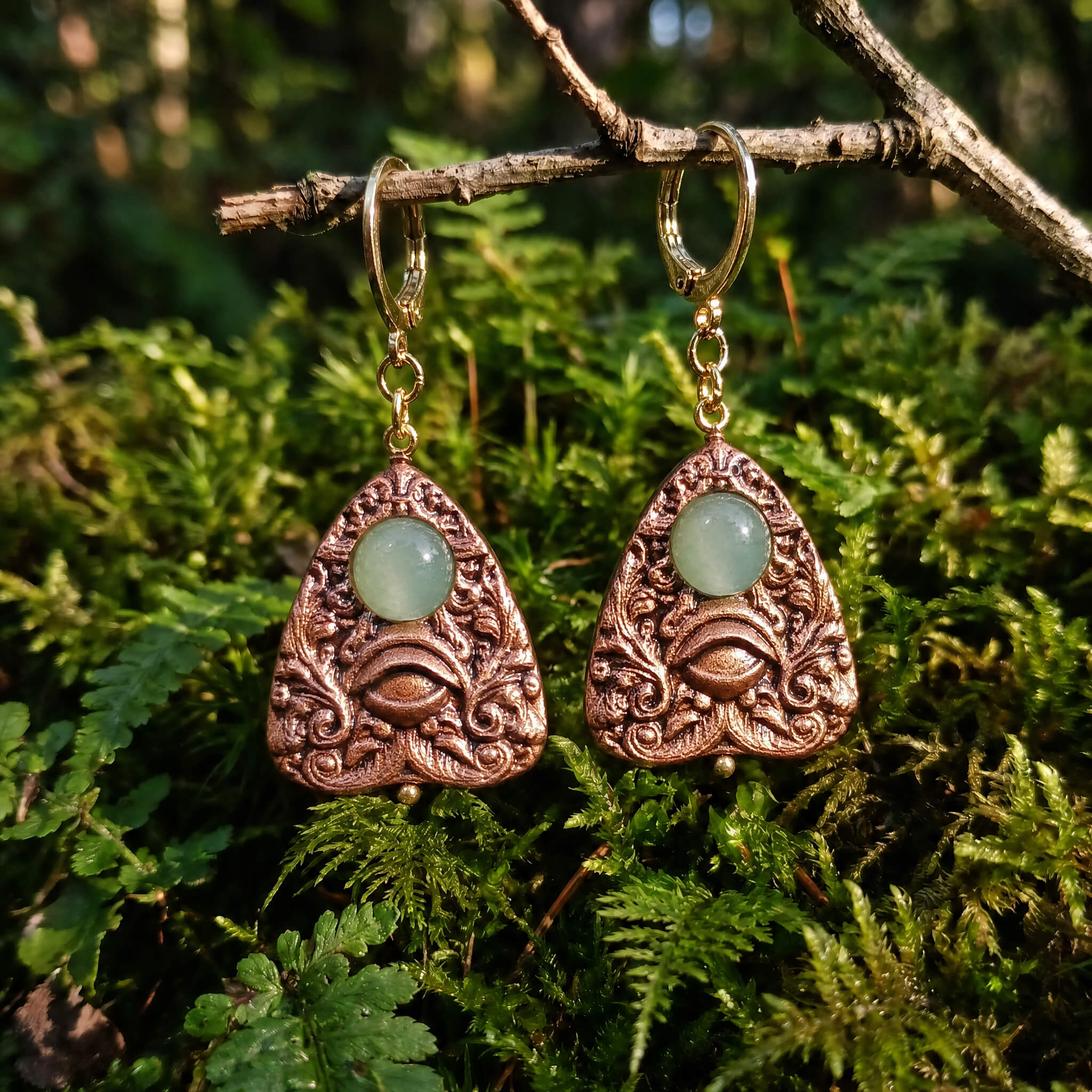 Green Aventurine Planchette Earrings