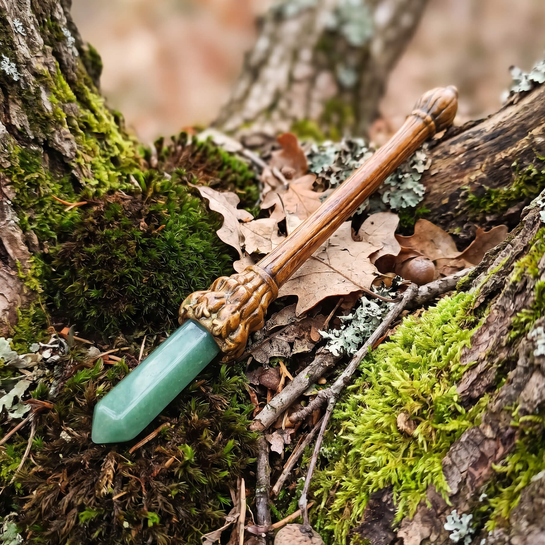Green Aventurine Wand with Copper Core