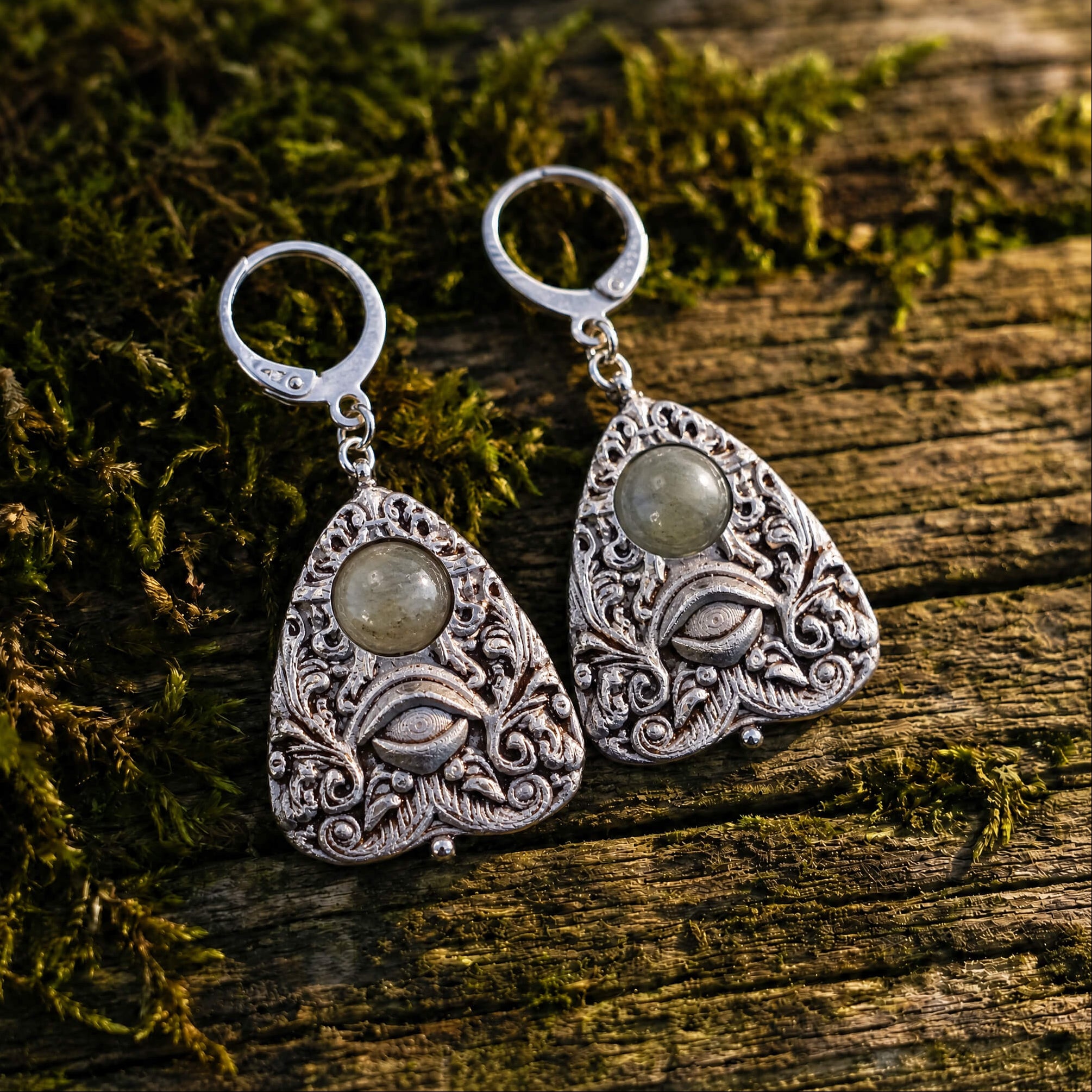 Labradorite Planchette Earrings