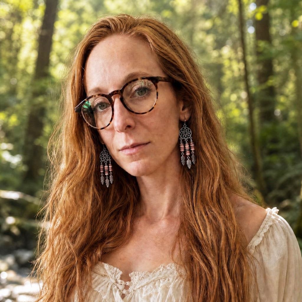 Rhodonite Dreamcatcher Earrings