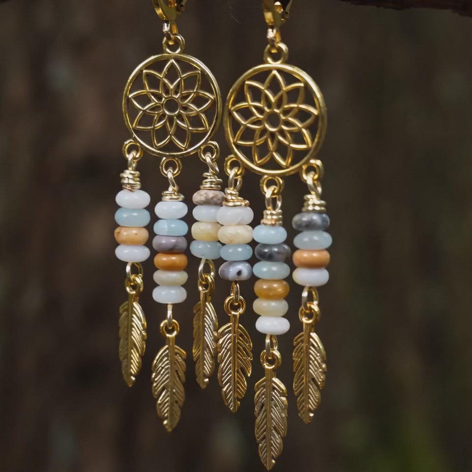 Amazonite Dreamcatcher Earrings