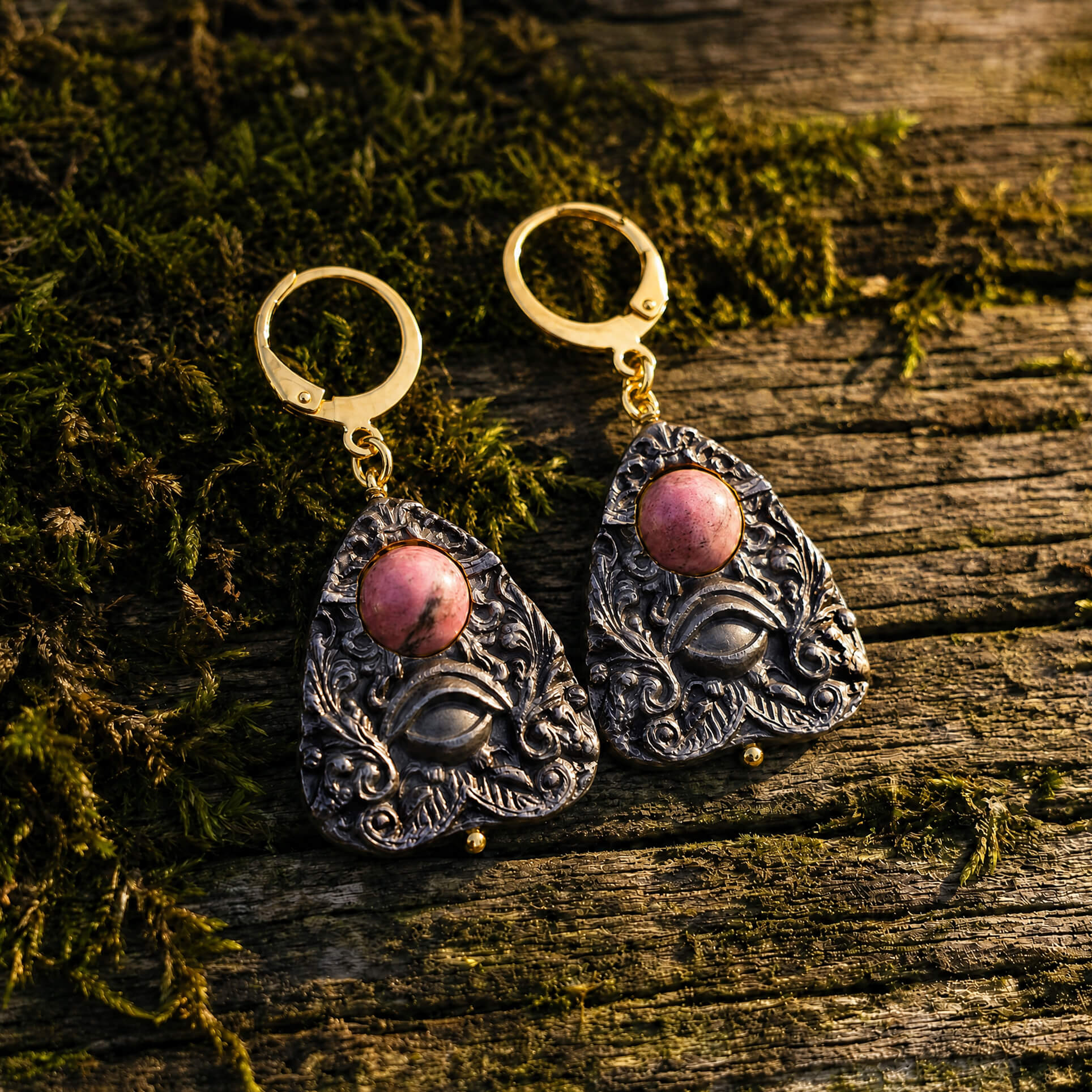 Rhodonite Planchette Earrings