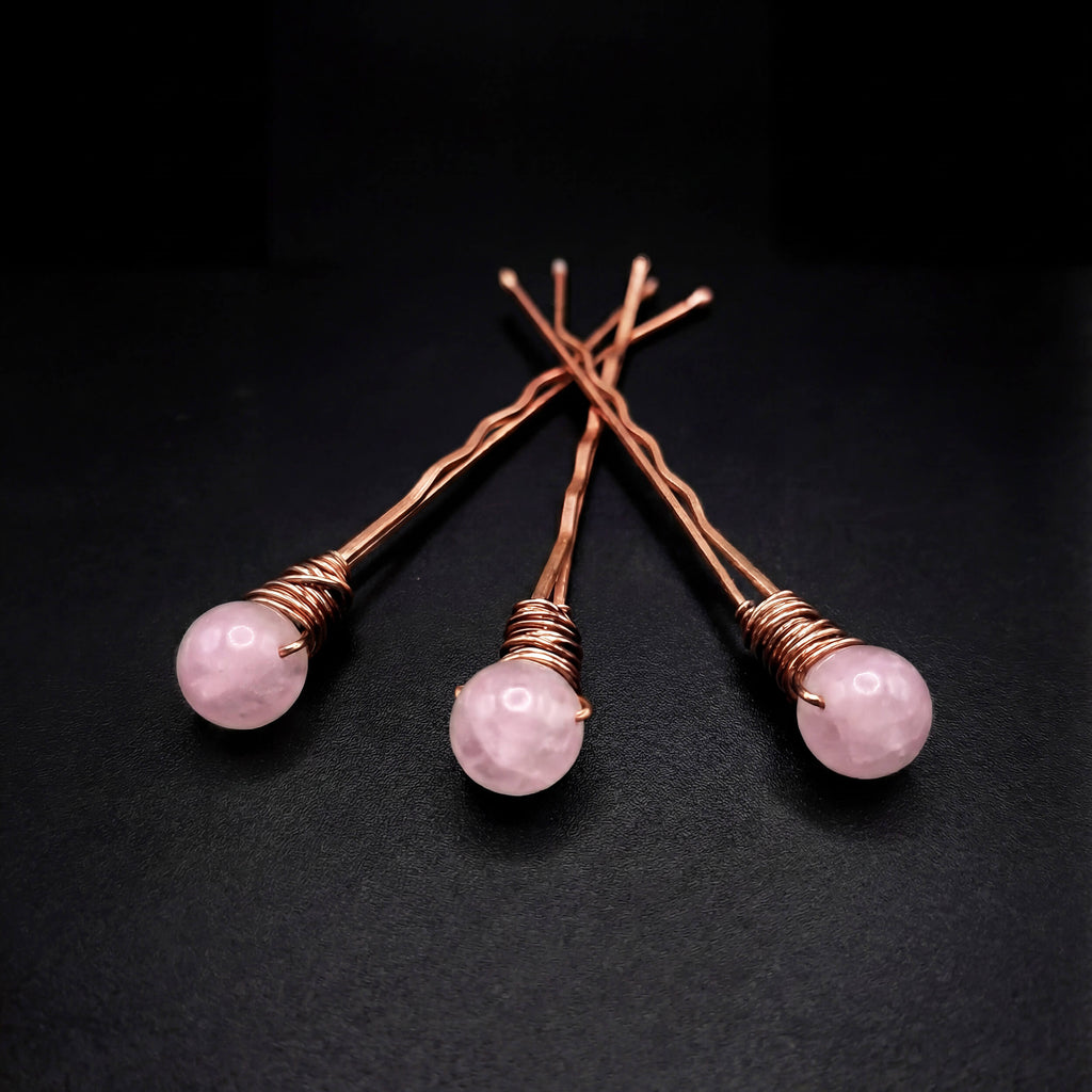 Rose Quartz Bobby Pins (6 Pack)