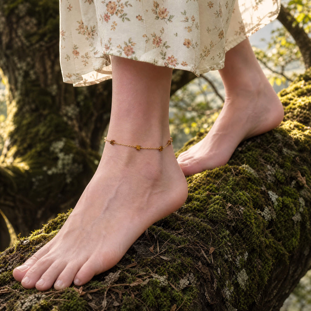 Tiger's Eye Star Anklet
